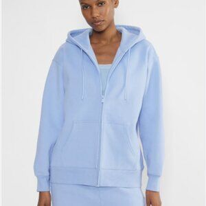 Aritzia Cozy Sweatfleece Boyfriend Zip Hoodie in Dayflower Blue